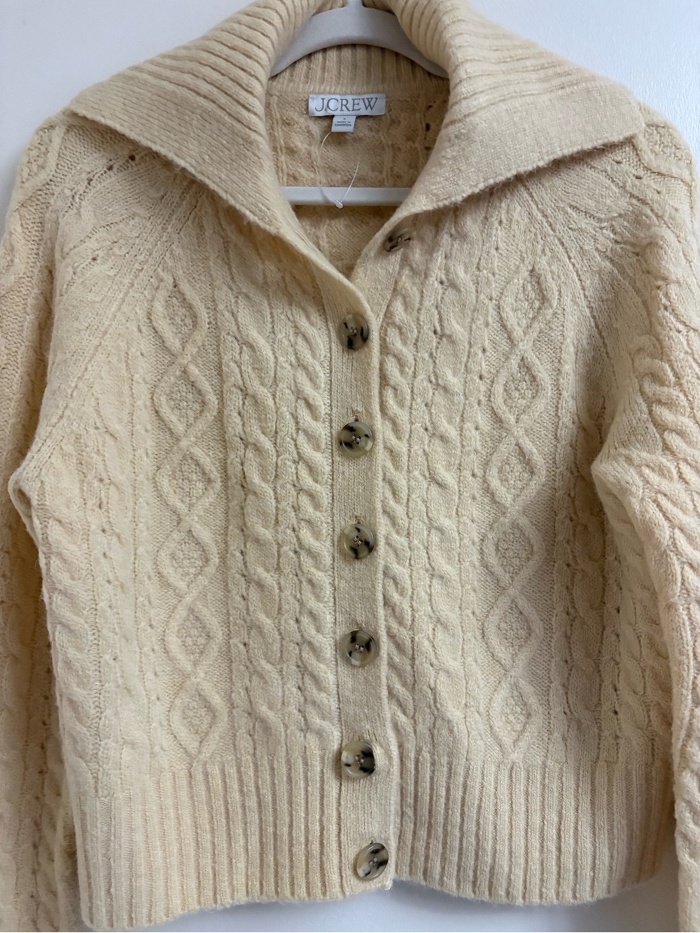 J.Crew Collared Cable Knit Cardigan Merino Alpaca Wool Small - Picture 6 of 11